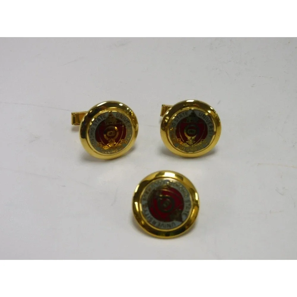 Ohio State University Enamel Cuff Links And Tie Clip Set DW680
